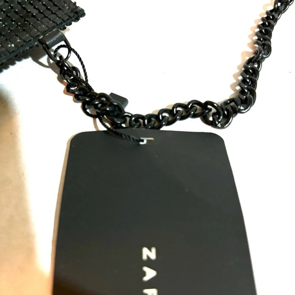 Zara black sequin crossbody evening party phone Bag - Picture 4 of 7